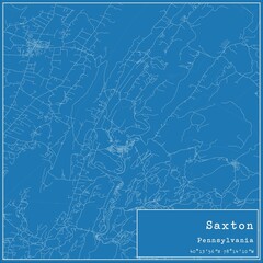 Blueprint US city map of Saxton, Pennsylvania.