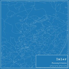 Blueprint US city map of Imler, Pennsylvania.