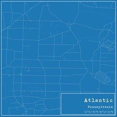 Fototapeta premium Blueprint US city map of Atlantic, Pennsylvania.
