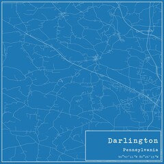 Blueprint US city map of Darlington, Pennsylvania.