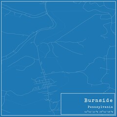 Blueprint US city map of Burnside, Pennsylvania.