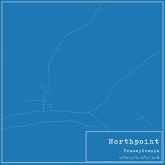 Blueprint US city map of Northpoint, Pennsylvania.