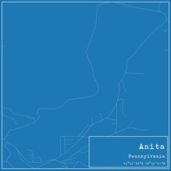 Blueprint US city map of Anita, Pennsylvania.