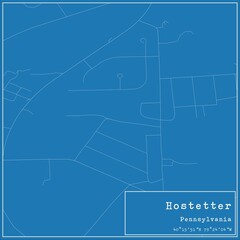 Blueprint US city map of Hostetter, Pennsylvania.