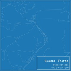 Blueprint US city map of Buena Vista, Pennsylvania.