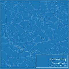 Blueprint US city map of Industry, Pennsylvania.