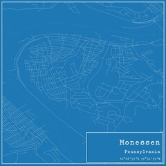 Blueprint US city map of Monessen, Pennsylvania.