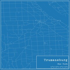 Blueprint US city map of Trumansburg, New York.