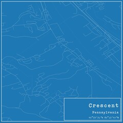 Blueprint US city map of Crescent, Pennsylvania.