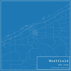 Blueprint US city map of Westfield, New York.