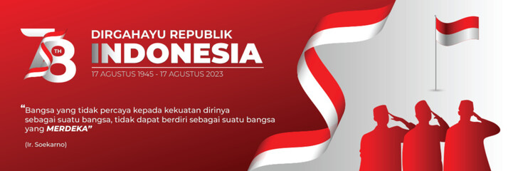 Independence Day Indonesia Banner Illustration