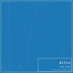 Fototapeta premium Blueprint US city map of Alton, New York.
