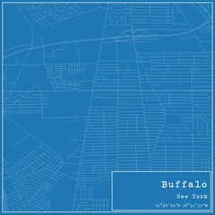 Fototapeta na wymiar Blueprint US city map of Buffalo, New York.