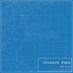 Blueprint US city map of Orchard Park, New York.