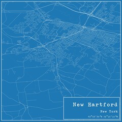 Blueprint US city map of New Hartford, New York.