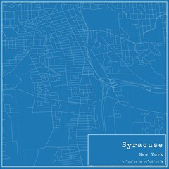 Obraz premium Blueprint US city map of Syracuse, New York.