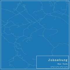 Blueprint US city map of Johnsburg, New York.
