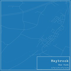 Blueprint US city map of Maybrook, New York.