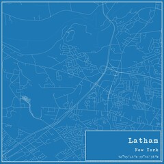 Blueprint US city map of Latham, New York.