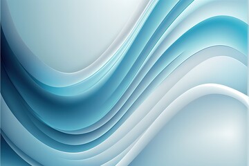 Obraz premium Abstract blue and white curve line wave background. Generative AI illustration.