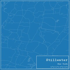 Blueprint US city map of Stillwater, New York.