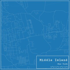 Fototapeta premium Blueprint US city map of Middle Island, New York.