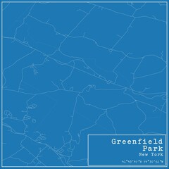 Blueprint US city map of Greenfield Park, New York.