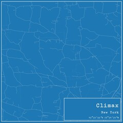 Blueprint US city map of Climax, New York.