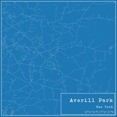 Blueprint US city map of Averill Park, New York.