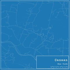 Blueprint US city map of Canaan, New York.