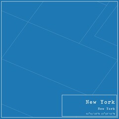 Blueprint US city map of New York, New York.