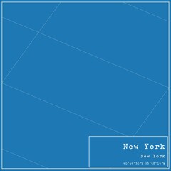 Blueprint US city map of New York, New York.