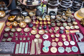 Seoul, South Korea - June.03.2023: Vintage souvenirs in the downtown, Seoul
