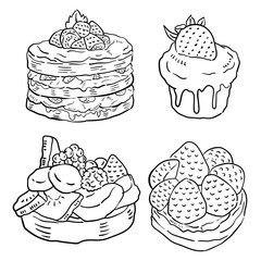 Cake. vector hand drawn illustration