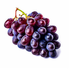 black grapes isolated on white background