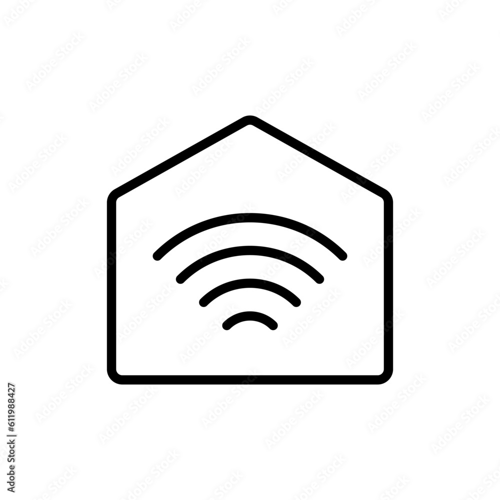 Poster smart home outline vector icon isolated on white. smart home stock vector icon for web, mobile app a