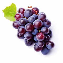 red grapes isolated on white