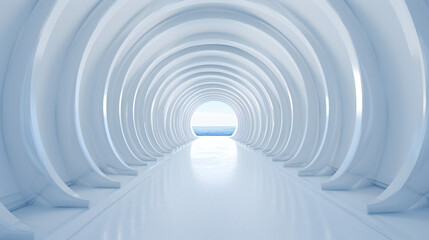 Naklejka premium a bright white tunnel of heaven with fast perspective