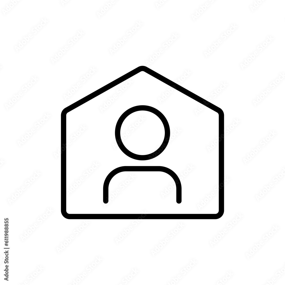 Poster stay at home outline vector icon isolated on white. stay at home stock vector icon for web, mobile a