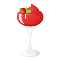 Strawberry daiquiri, margarita cocktail. Alcoholic drink vector illustration.
