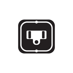 Electric socket icon logo illustration design template.