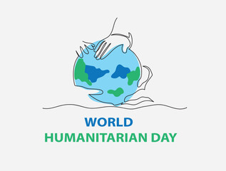 World Humanitarian day poster vector illustration  - obrazy, fototapety, plakaty