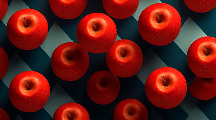 pattern with apples on background created with Generative Ai
