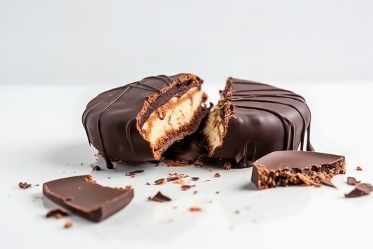 Broken choco pie dessert. Generate Ai