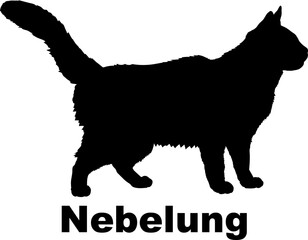 Nebelung Cat silhouette cat breeds