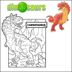 prehistoric dinosaur carnotaurus coloring book - 611994642