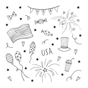American Flag Doodle Images – Browse 4,313 Stock Photos, Vectors, and Video