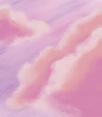 Obraz premium Sky gradient with cloud like cotton candy background 
