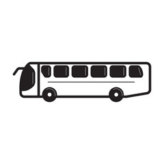 Travel bus vector icon set. Transport symbol in linear style. Vector illustration for travel
