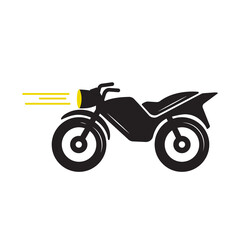 Sportbike Motorcycle Bike Motorbike or Moto Flat Black Vector Icon. Presented on Glyph Style & Trendy Symbol for Design, Websites, Presentation or Transportation Application
